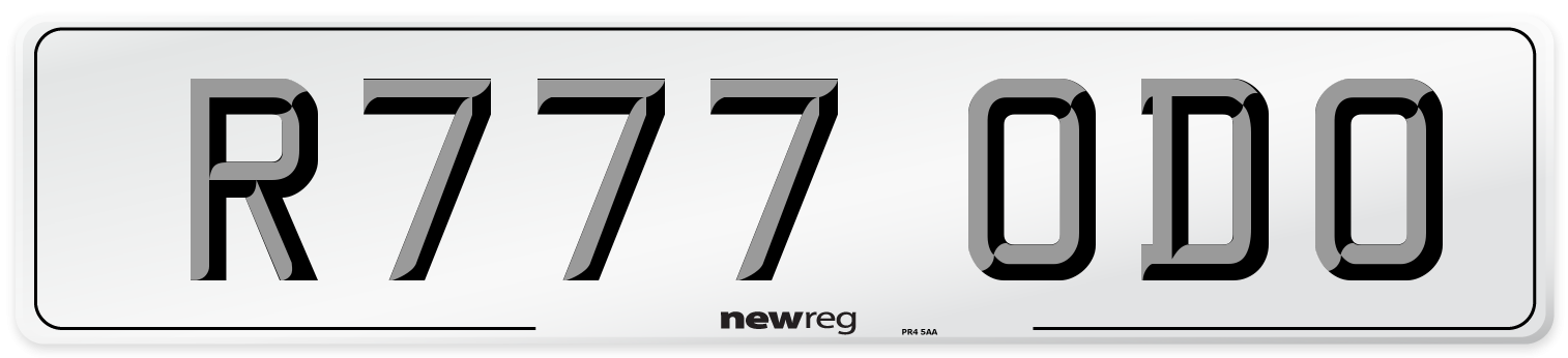 R777 ODO Number Plate from New Reg